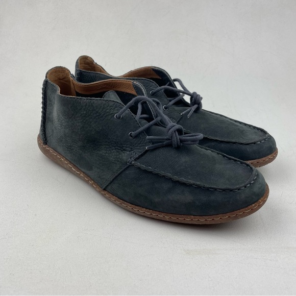 Clarks Men’s Blue Solid Suede Leather Mid-Top Chukka Derbys Size 12 - Picture 3 of 9